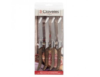 Set 4 Cuchillos Chuleteros 3 Claveles 1480