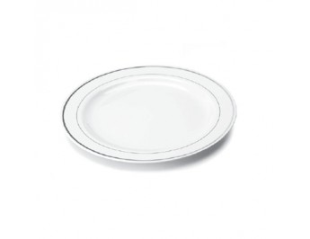 Plato Redondo Ribete Plata 19 cms. (20 unidades)